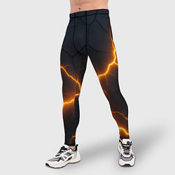 Тайтсы мужские Молнии и черные плиты, цвет: 3D-принт — фото 2