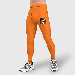Тайтсы мужские ФК Урал - текстура оранжевая, цвет: 3D-принт — фото 2