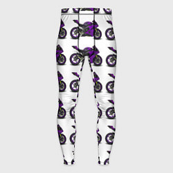 Тайтсы мужские Motorcycle purple, цвет: 3D-принт