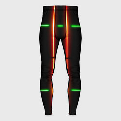 Мужские тайтсы Neon green black red line