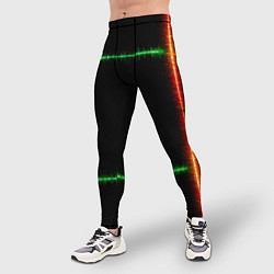 Тайтсы мужские Color green orange lines, цвет: 3D-принт — фото 2