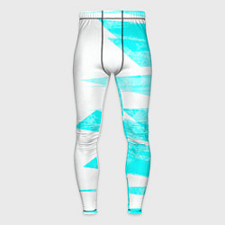 Тайтсы мужские Color white light blue stripe, цвет: 3D-принт