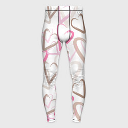 Мужские тайтсы Розовые сердца