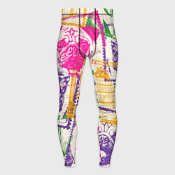Тайтсы мужские Мопс и праздник, цвет: 3D-принт