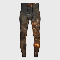 Тайтсы мужские Искры в разломах на камуфляже, цвет: 3D-принт