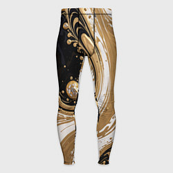Тайтсы мужские Черный агат и жидкое золото, цвет: 3D-принт