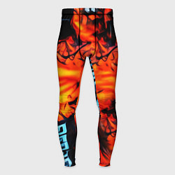 Тайтсы мужские Абстрактная текстура рыжего пламени, цвет: 3D-принт