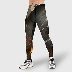 Тайтсы мужские Искры метала под камуфляжем, цвет: 3D-принт — фото 2