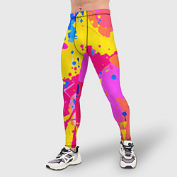 Тайтсы мужские Яркие пятна акриловой краски на стене, цвет: 3D-принт — фото 2