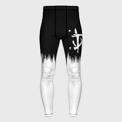Тайтсы мужские Doom краски черно белый, цвет: 3D-принт
