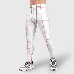 Тайтсы мужские Color white red crosses, цвет: 3D-принт — фото 2