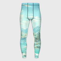 Тайтсы мужские Художественный берег со скалами, цвет: 3D-принт