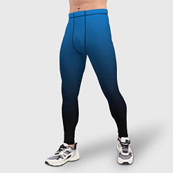 Тайтсы мужские Blue gradient, цвет: 3D-принт — фото 2