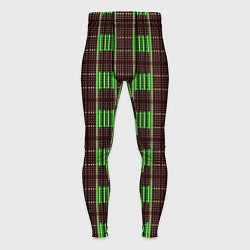 Тайтсы мужские Neon color black and green stripes, цвет: 3D-принт