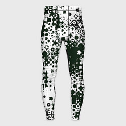 Мужские тайтсы Черно-зеленые узорчатые разводы
