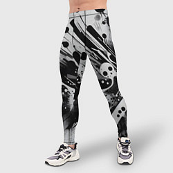 Тайтсы мужские Абстрактная экспрессивная композиция - киберпанк, цвет: 3D-принт — фото 2