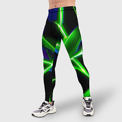 Тайтсы мужские Green glow, цвет: 3D-принт — фото 2