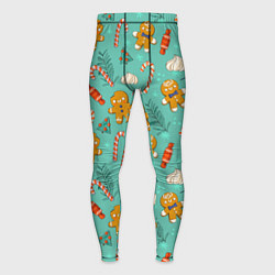 Мужские тайтсы Новогодний паттерн печенье с конфетами