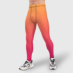 Тайтсы мужские Color orange pink, цвет: 3D-принт — фото 2