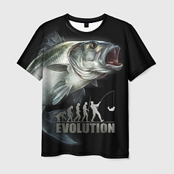 Футболка мужская Эволюция рыбалки, цвет: 3D-принт