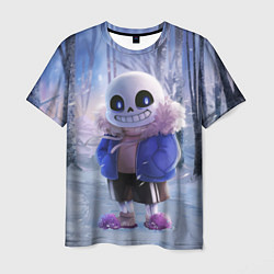 Футболка мужская Winter forest & Sans, цвет: 3D-принт