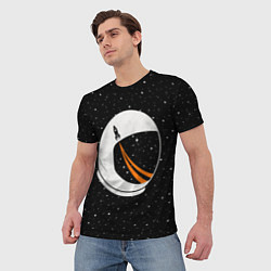 Футболка мужская Шлем астронавта, цвет: 3D-принт — фото 2