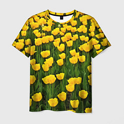 Футболка мужская Жёлтые тюльпаны, цвет: 3D-принт