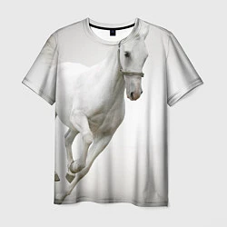Футболка мужская Белый конь, цвет: 3D-принт