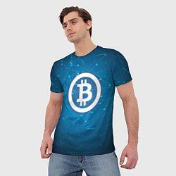 Футболка мужская Bitcoin Blue, цвет: 3D-принт — фото 2