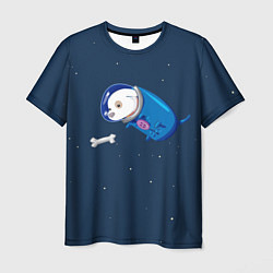 Футболка мужская Собачка в космосе, цвет: 3D-принт