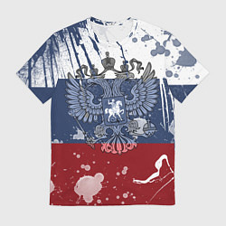 Футболка мужская Триколор и герб, цвет: 3D-принт