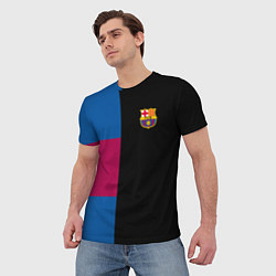 Футболка мужская Barcelona FC: Black style, цвет: 3D-принт — фото 2