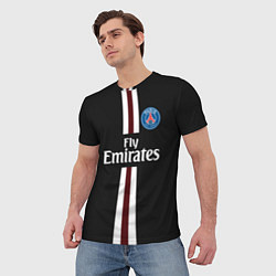 Футболка мужская PSG FC: Black 2018, цвет: 3D-принт — фото 2