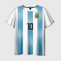 Футболка мужская Сборная Аргентины: Месси ЧМ-2018, цвет: 3D-принт