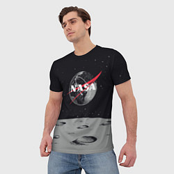 Футболка мужская NASA: Moon, цвет: 3D-принт — фото 2