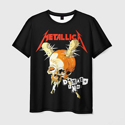 Футболка мужская Metallica - orange skull, цвет: 3D-принт