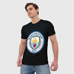 Футболка мужская FC Manchester City: Blue Lines, цвет: 3D-принт — фото 2