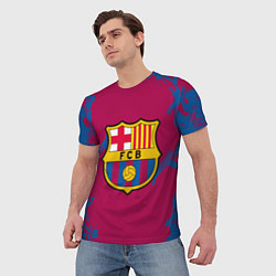 Футболка мужская FC Barcelona: Purple & Blue, цвет: 3D-принт — фото 2