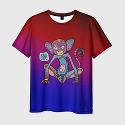 Футболка мужская Неоновый год обезьяны, цвет: 3D-принт