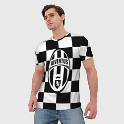 Футболка мужская FC Juventus: W&B Grid, цвет: 3D-принт — фото 2