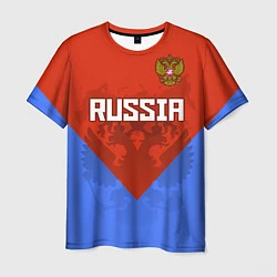 Футболка мужская Russia Red & Blue, цвет: 3D-принт
