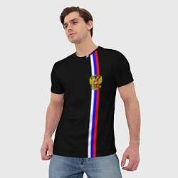 Футболка мужская Лента с гербом России, цвет: 3D-принт — фото 2