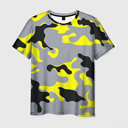 Футболка мужская Yellow & Grey Camouflage, цвет: 3D-принт