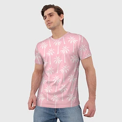 Футболка мужская Розовые тропики, цвет: 3D-принт — фото 2