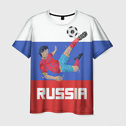 Футболка мужская Russia Footballer, цвет: 3D-принт