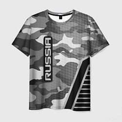 Футболка мужская Russia: Grey Camo, цвет: 3D-принт