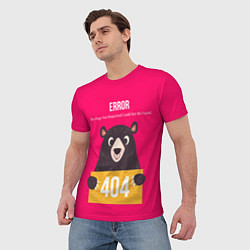 Футболка мужская Bear: Error 404, цвет: 3D-принт — фото 2