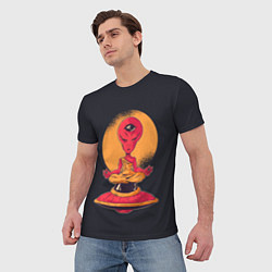 Футболка мужская Пришелец-медитатор, цвет: 3D-принт — фото 2