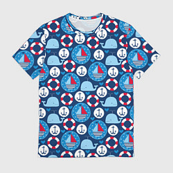 Мужская футболка Киты и яхты