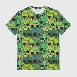 Мужская футболка Зеленые черепа - паттерн